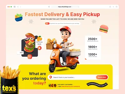 Food Delivery Website Hero Section Design🍕 3d animation branding burger cofffee food food and drink food application food gallery food landing page food mug food processor food service food website graphic design logo motion graphics pizza ui