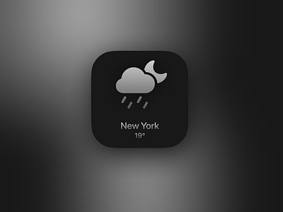 Weather widget design. clean dark graphic design minimalist