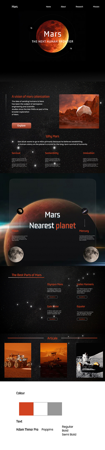 Mars The Next HUMAN Frontier figma graphic design ui ux