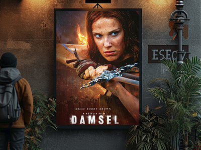 DAMSEL Alternative Movie Poster creative design damsel film poster movie poster netflix photoshop art photoshop manipulation poster design stranger things 5