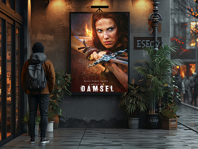 DAMSEL Alternative Movie Poster creative design damsel film poster movie poster netflix photoshop art photoshop manipulation poster design stranger things 5