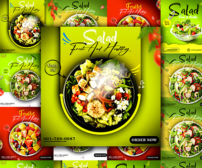 Social Media Salad Post Design 3d design 3d poster designer facebook post design facebook poster free poster free psd graphic designer instagram instagram post instagram poster post post design poster poster design salad post social media design social media post