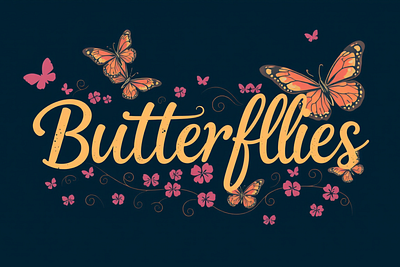 Butterflies Font font sans serif graphic design logo