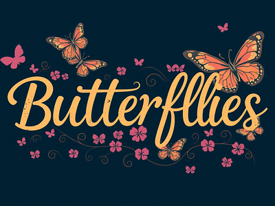 Butterflies Font font sans serif graphic design logo