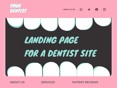 Landing page for dentist site figma illustration landing landingpage ui ux web