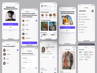Online Shopping App app design e commerce app ecommerce ecommerce app fashion app mobile online shopping app