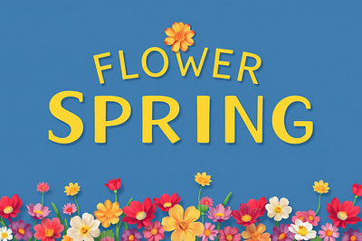 Flower Spring display font design font logo vector