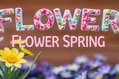 Flower Spring display font font font sans serif graphic design logo vector