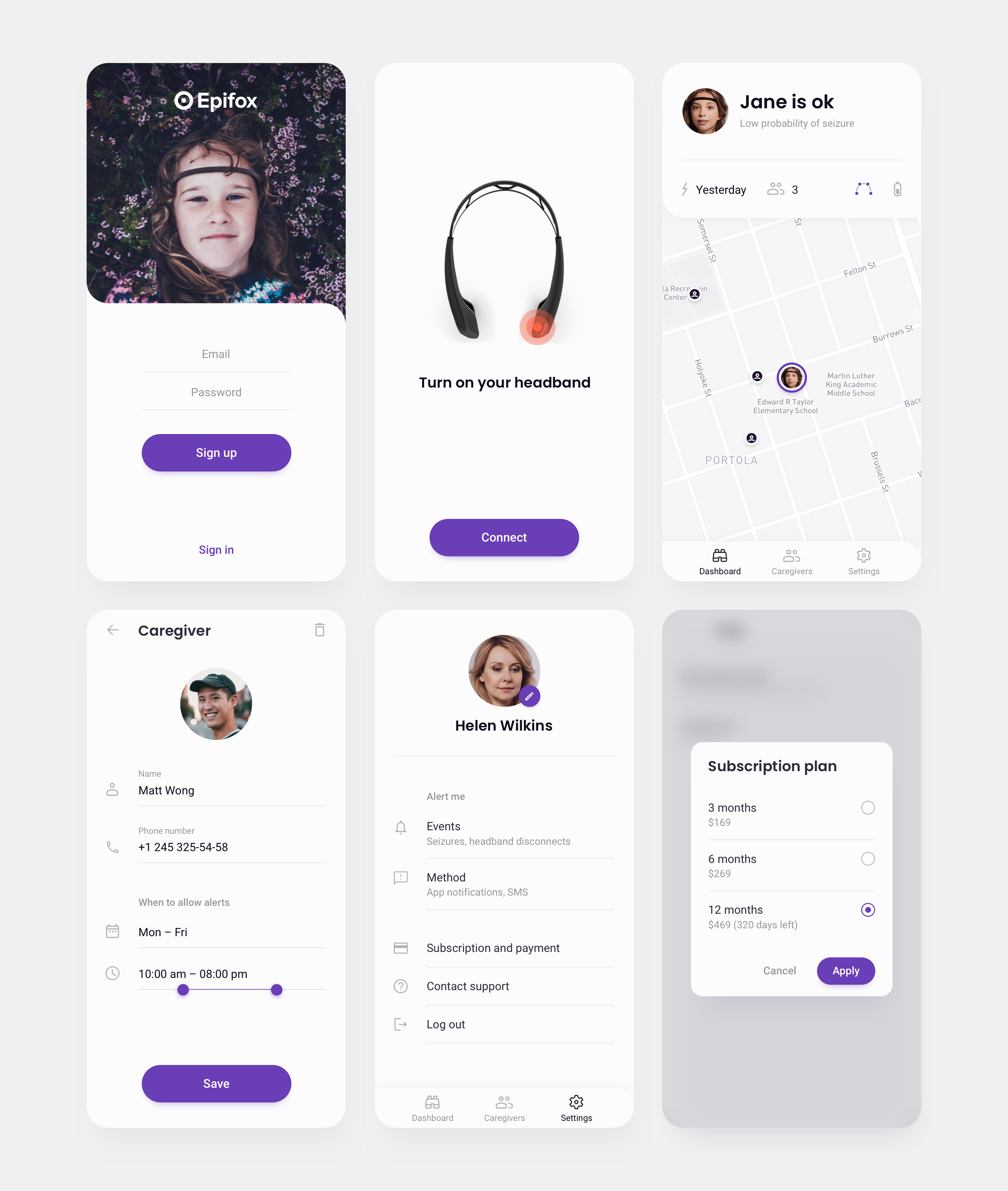 Epifox app app health healthcare mobile ui