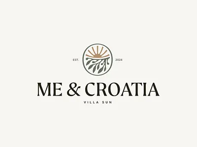 Sun and Olive Branch Logo branding graphic design logo logo design logo mark nature olive olive branch sun symbol villa