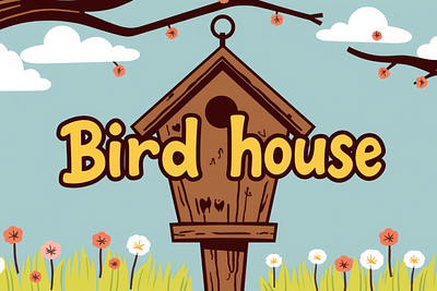 Bird House font design font graphic design logo