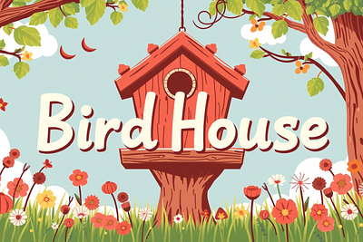 Bird House font design font graphic design logo vector