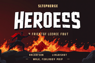 Heroes Font font font sans serif graphic design logo