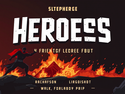 Heroes Font font font sans serif graphic design logo