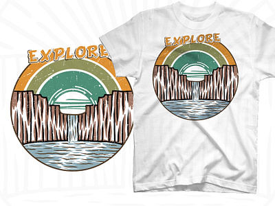 Explore Mountain Lake adventure t shirt design illustration mountain t shirt