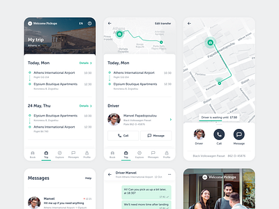 Welcome Pickups. Traveler app. app mobile ride ride hailing ride sharing taxi travel ui