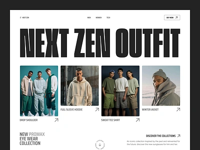 NEXTZEN - Fashion E-commerce Website e commerce e commerce website ecommerce fashion fashion webdesign fashion website home page landing page landingpage layout design lookbook online shop typhography uidesign uiux uxdesign web web design website website design