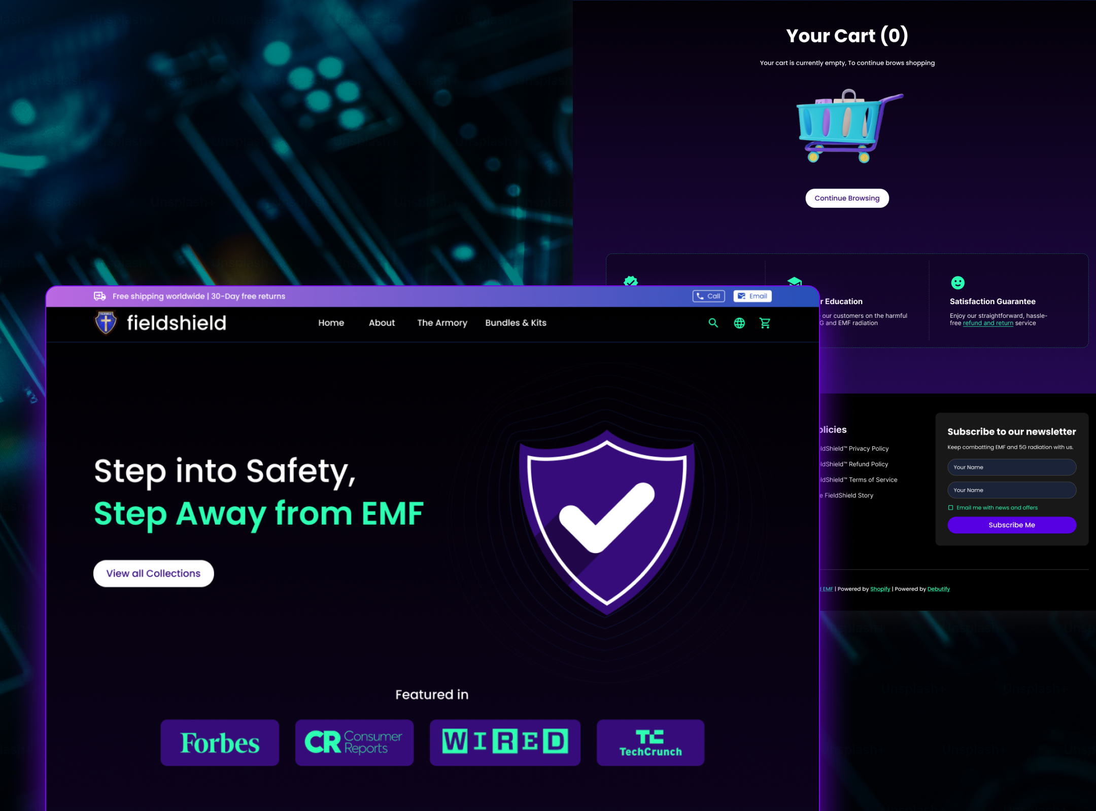 Fieldshield Redesign Website animation e commerce graphic design landing page ui ux website
