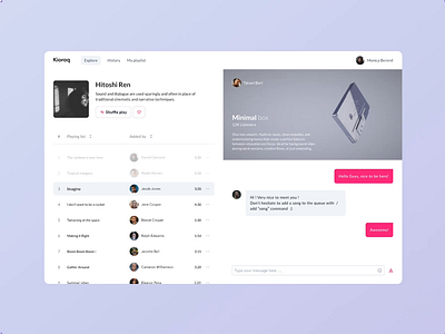 Collaborative Playlist Builder Concept 3d appdesign clean interface minimal minimalist modern music saas spline ui uidesign user interface white