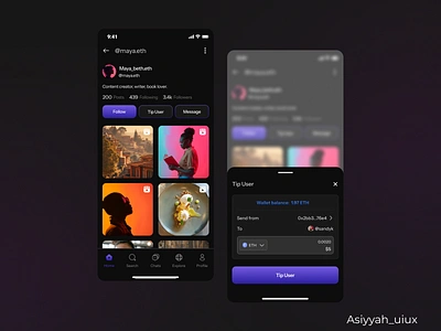 Web3 Social Media App app design mobile ui uidesign uiux web3 web3design web3social