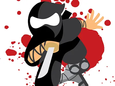 Jumping Ninja 2d anime apparel blood cartoon character design clothing design comic cute design game graphic design illustration japan katana movie ninja samurai swords video game