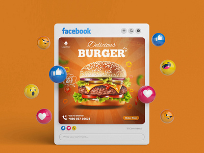 Social Media Post ( Food) adobephotoshop facebookpost foodpostdesign graphic design instagrampost poster social socialmediapost