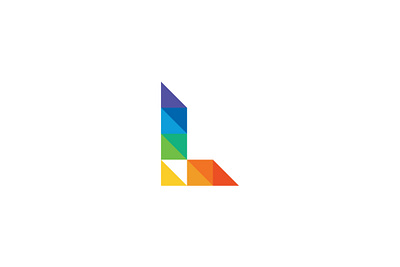 letter L pixel logo logowordmark