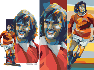 George Best ball colorful design football george best graphic design illustration legendary manchester united portrait portrait illustration red sport sport player sport poster vector