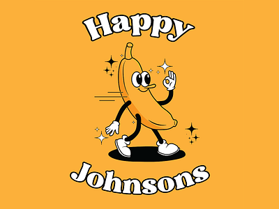 Happy Johnsons Underwear Banana Mascot Cartoon Character banana branding cartoon cartoon character character character design cute food fruit fun funny graphic design identity illustration mascot visual design