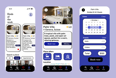 House Rental App booking app rental app ui ux