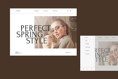 Sunglasses store design e commerce store web