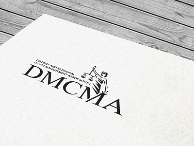 DMCMA Logo combination illustration lady justice law law firm logo scales sword