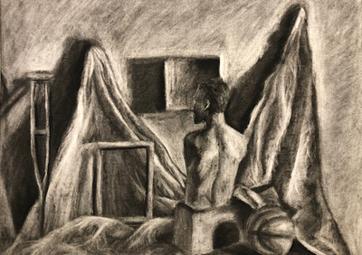 Charcoal Study black and white bw charcoal charcoal painting illustration painting study