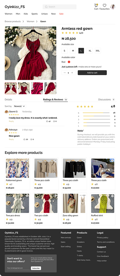 Product Detail Page design product design ui ux