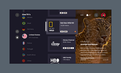 Live TV Page design product design ui ux