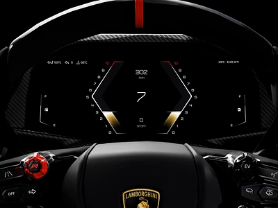 Lamborghini Revuelto - HMI - Car Cluster animation auto automotive automotive hmi car car cluster car dashboard car design car interface car ui cars cluster hmi hmi design ui vehicle vehicle hmi