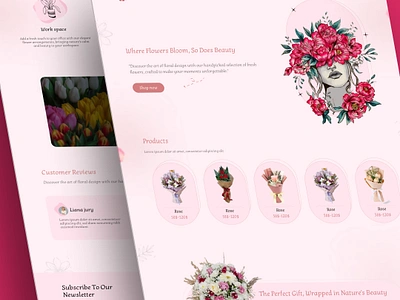 PINKI🌸 app branding design flower illustration logo typography ui uidesigner uiux ux