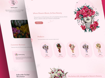 PINKI🌸 app branding design flower illustration logo typography ui uidesigner uiux ux