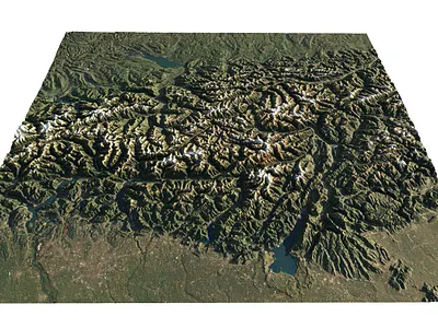 Central European Alps 3D terrain model 3d alpine alps austria download environment european italy landscape large model mountain outdoor purchase range scale switzerland terrain turbosquid valley