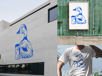 Blue Wing Duck Brewery Branding beer blue brand brand design branding brewery design duck icon logo logo design mural signage t shirt