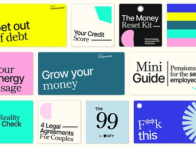 Go Fund Yourself Brand bold brand system branding colour digital design finance gfy go fund yourself typography weath