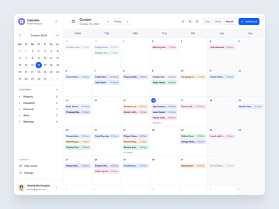 Calendar - SquareUi calendar design system figma product design ui ux web design