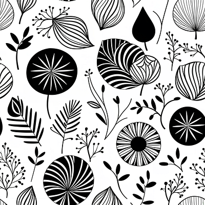 Scandinavian seamless pattern black and white monochrome scandinavian seamless pattern wallpaper