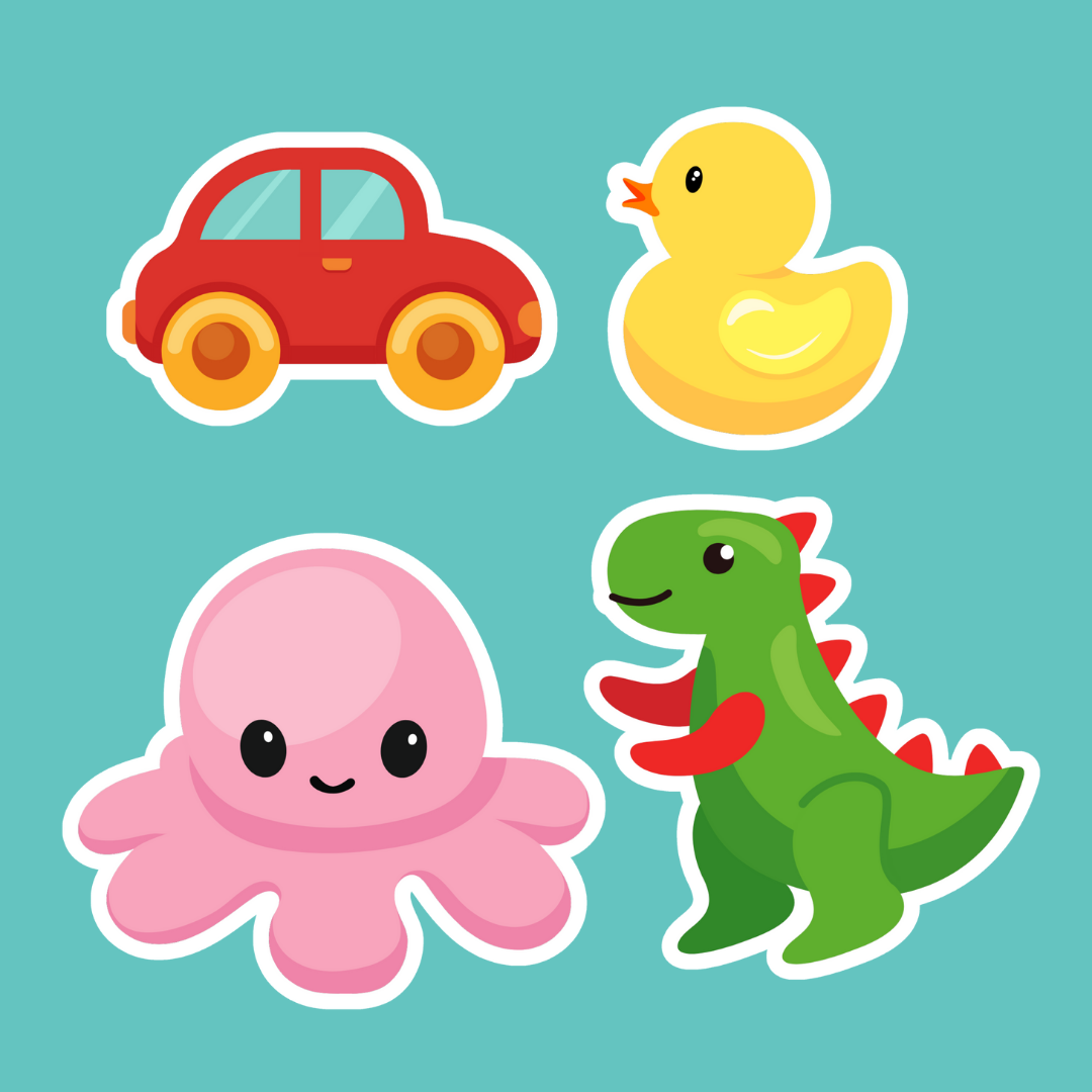 Example of Toy, Fruits & Animals –  Illustration 