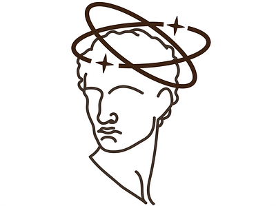 Caesar's Head Logo brand identity branding caesar design illustration lineart logo renaissance ui