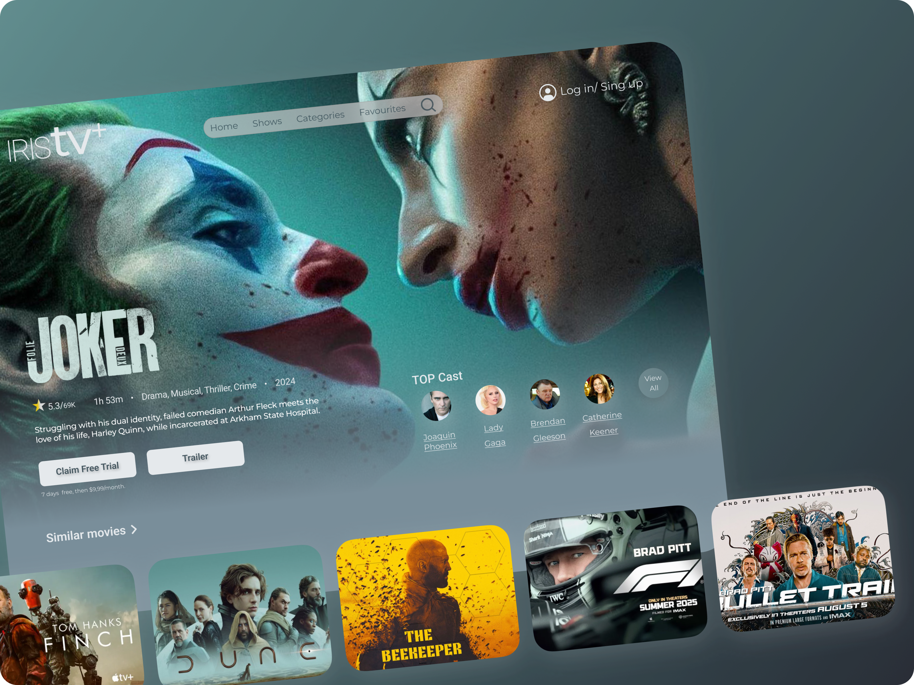 Example of IrisTV Movie Page