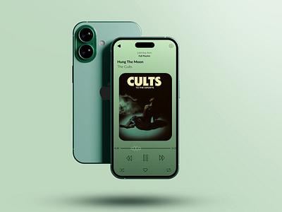 Cults album android app artist iphone mobile mockup music app music player playback screen product design responsive song spotify ui ux design