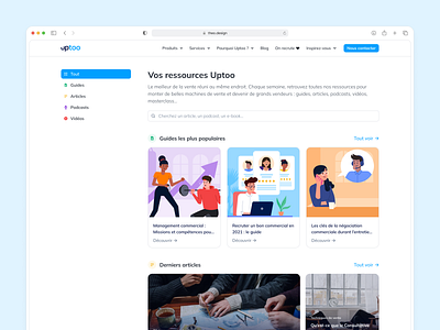 Uptoo Blog Redesign (resources center) blog index resource center resources resources center ui ux web design webdesign