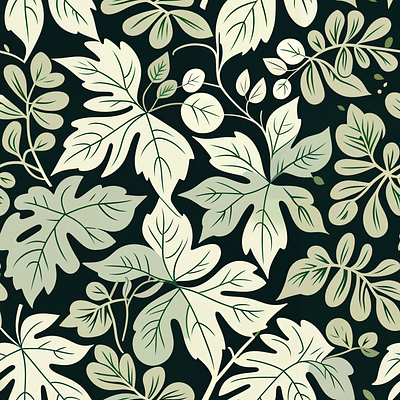 Botanical seamless pattern botanical green leaves plants seamless pattern wallpaper