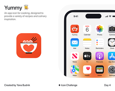 Yummy - App Icon app icon branding cooking ios logo recipes ui vector